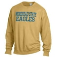 thumbnail image 2 of Men's ComfortWash Yellow Morehead State Eagles Garment Dyed Fleece Crewneck Pullover Sweatshirt, 2 of 3