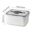 thumbnail image 3 of Xihbxyly Caja de Picnic para Exteriores, Diseño de Doble Capa con Drenaje, Conserva La Frescura de Los Alimentos, Transparente y Portátil, Almacenamiento Multifunción, Ideal para Picnic y Refrigerado, 3 of 7