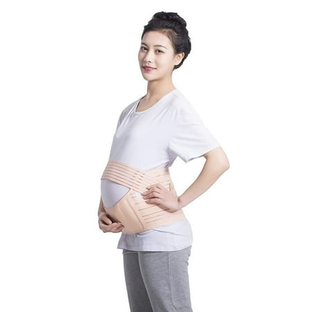 Pregnancy Maternity Tummy Belly Support Band Belt, Waist/Back/Abdomen Band, Belly Brace (Beige, Large)