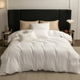 thumbnail image 5 of MooMee Duvet Cover Set King 600-TC 100% Extra Long-Staple Cotton Sateen Silky Smooth Luxury (Creamy White), 5 of 6