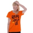 thumbnail image 3 of Funny Halloween Pun Gourd Help Us Womens Fitted Plus Size Graphic Tee Brisco Brands 2X, 3 of 5
