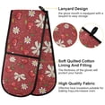 thumbnail image 4 of Dailycode Double Sided Oven Mitt with Loop Heat Resistant Kitchen Long Potholders 7" x 35" Cherry Bow with Daisy Flower, 4 of 6