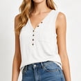 thumbnail image 3 of GUACER Button Down Tank Tops for Women V Neck with Pocket Soft Summer Casual Sleeveless Henley Shirt, 3 of 5
