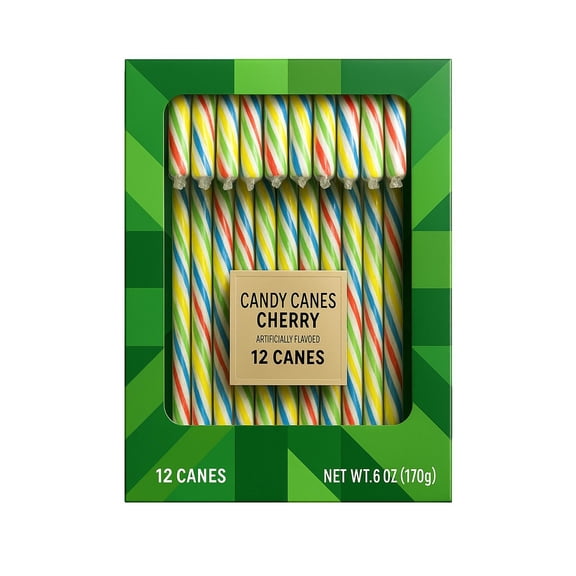Nice! Cherry Flavored Christmas Candy Canes, 12 Count, 6 oz