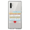 thumbnail image 1 of DistinctInk Clear Shockproof Hybrid Case for Galaxy Note 10 PLUS (6.8" Screen) - TPU Bumper Acrylic Back Tempered Glass Screen Protector - Scrub Wearing Temp Taking Life Saving Nurse, 1 of 1