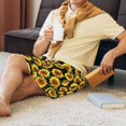 thumbnail image 4 of Mens Pajama Shorts, Sunflowers black cute Sleep Shorts Men Pajama Bottoms Lounge PJ Shorts with Pockets, 4 of 6