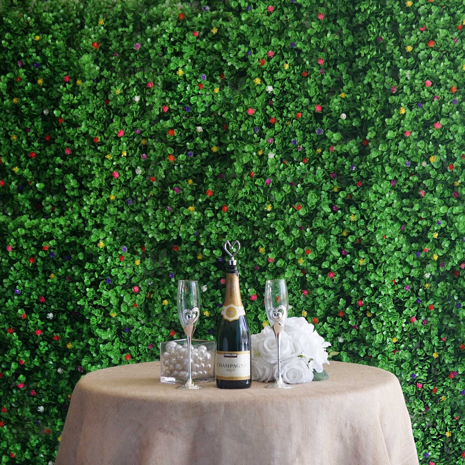 11 Sq ft. 4 Panels Artificial Boxwood Hedge Faux Genlisea With