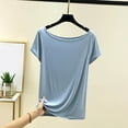 thumbnail image 3 of Fanxing Womens Tshirt Nightgown V Neck Sleepshirts Comfy Casual Nightshirt for Women Light Blue,L, 3 of 4
