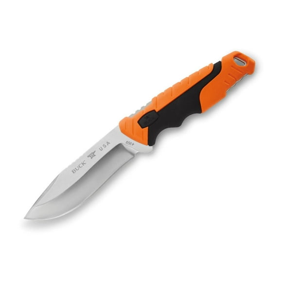 Buck 656 Grand couteau de chasse de poursuite – Lame S35VN Drop Point, poignée GFN orange/noir, étui robuste – Fabriqué aux États-Unis, garantie à vie