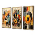 thumbnail image 3 of Designart "Vintage Vinyl Records II" Music Framed Wall Art Set Of 3 - Multi-Color Vinyl Records Frame Gallery Wall Set For Home Decor, 3 of 6