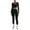 Black, variant on Hauaitttt Women's Fashion Casual Solid Color Long Sleeve Square Collar Two Piece Slim Yoga Sports Pants Suit Workout Jumpsuits for Women Womens Yoga Leggings Set Yoga Work Pants plus Size Yoga Mat