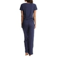 thumbnail image 2 of Blis Adult Womens Satin Trim Long Sleeve Sleep Cotton Pajama Pant Set, 2 of 3