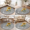 thumbnail image 4 of Round Area Rugs 3.3Ft, Sunflowers Non-Slip Washable Circle Rugs Carpet, Spring Summer Bees Yellow Floral Grey Indoor Outdoor Rug Floor Mats Throw Runner for Bedroom Living Room Bathroom, 4 of 8