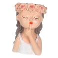 thumbnail image 1 of Retrato de cabeza de chica elegante y linda en macetas con mini cactus Falda blanca, 1 of 7