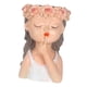 thumbnail image 1 of Maceta con forma de cabeza de niña para flores, jarrón, maceta, decoración del hogar Falda blanca, 1 of 7