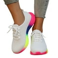 thumbnail image 3 of NOKIO Fashion Sneakers for Women Breathable Knit Sneakers with Rainbow Sole, Lightweight Walking Shoes Casual Running Shoes Streetwear Footwear Outdoor 𝖫a𝖼e Up Sports Shoes, 3 of 7