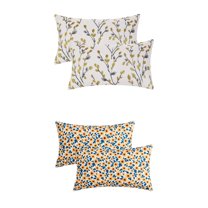 Unique Bargains 4 Pcs Floral Throw Pillow Covers Yellow Flower/Flower-5 12" x 20"