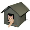 K&H Pet Products Outdoor Heated Cat House, Olive