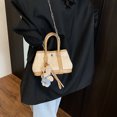 thumbnail image 3 of Bolsos de mano tejidos con empalme de moda para mujer, primavera y verano 2025, nuevo estilo, moderno, versátil, para ocio, bolso bandolera de gran capacidad, 3 of 5