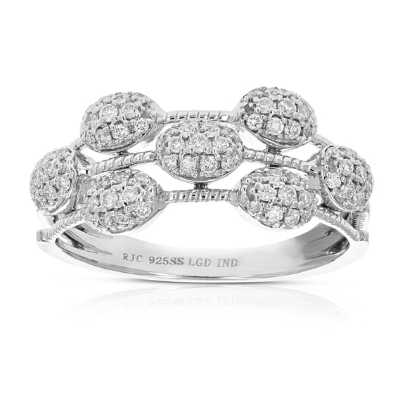 Vir Jewels 3/8 CTTW Lab Grown Diamond Ring in Sterling Silver Female Adult