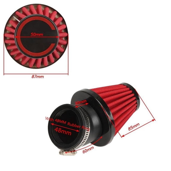 45° Air Filter 48mm w/ Clamp For 150cc-250cc Motorcycle Scooter ATV Dirt Bike 1x