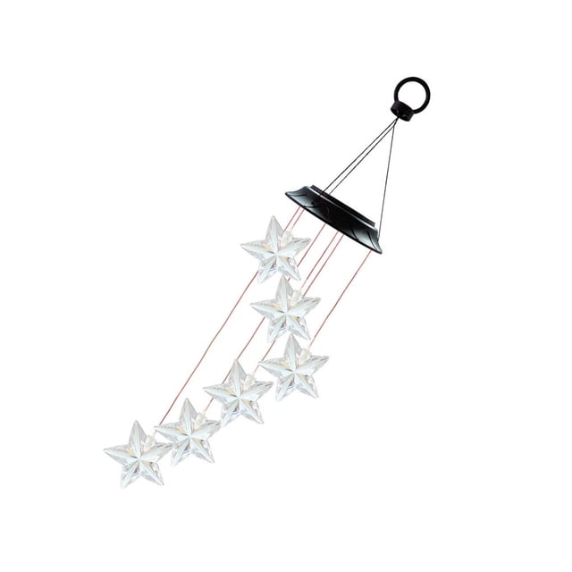 Matsuzay Campana de viento con energía solar LED para exteriores que cambia de color, luz para decoración de jardín y patio, regalo-mariposa Jardín y Patio Klarer fünfzackiger Stern