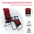 thumbnail image 3 of SUMMIT LIVING  Padded Zero Gravity Chair Outdoor Patio Recliner with Adjustable Headrest and Cup Holder,Red, 3 of 7