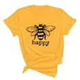 thumbnail image 2 of T-Shirts à Col en Coton pour Femmes, Imprimé Abeille, Manches Courtes, Grande Taille, Blouse d'Été, 2 of 3