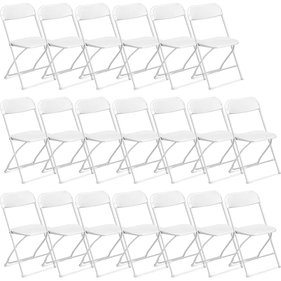 Ktaxon 20 Pack Portable Party Wedding Comference Chairs for Indoor and Outdoor, White