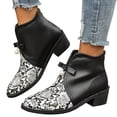 thumbnail image 3 of YOUSNH Bottes Courtes pour Femmes Talons Épais Bottes de Mode Confortables Automne Nouvelles Bottes pour Femmes Chaussures Simples à la Mode Bottes pour Femmes Blanches 8, 3 of 9