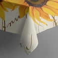 thumbnail image 5 of Beige Calligraphy Sunflower Pattern Square Tablecloth,Waterproof Square Table Cover,Wipeable Spillproof Washable Table Cover for Home Kitchen Party Decor 42"X42"(107x107cm), 5 of 6
