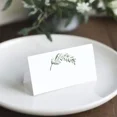 thumbnail image 2 of 50 tarjetas de lugar de mesa con hojas verdes en blanco, tarjetas de agradecimiento, tarjetas de presentación con forma de carpa de papel Simplicity, tarjetas de regalo para despedida de soltera, 2 of 6