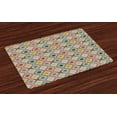 thumbnail image 1 of Ambesonne Vintage Place Mats Set of 4, Colorful Dotted Squares, Standard Size, Multicolor, 1 of 4