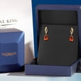 thumbnail image 5 of Gem Stone King 10K Yellow Gold Poppy Topaz and Lab Grown Diamond Stud Dangle Earrings for Women | 2.05 Cttw | Gemstone November Birthstone | Pear Shape 8X5MM, 5 of 6