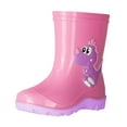 thumbnail image 3 of Gubotare Rain Boots for Kids Kids Girls & Boys Rain Boots with Easy-on Handles Waterproof Outdoors (Pink,Big Kids 2), 3 of 5