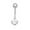 White Gold, variant on JewelStop 14k Solid Gold White Belly Button Round CZ Navel Ring Body Jewelry, 1.1gr.