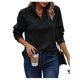 thumbnail image 2 of Suéter de Larga con Cremallera de un Cuarto para Mujer, Informal, Holgado, con Cuello en V y Punto Acanalado. Negro XXL, 2 of 9