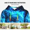 thumbnail image 4 of Uemuo Blue Fire Wolf Pattern Women's Hoodie with Eye-catching Drawstrings- Casual Pullover Hoodie with Kangaroo Pocket, Stylish Hooded Sweatshirt-X-Large, 4 of 7
