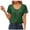 Green, variant on Summer Tops For Women Dressy Short Sleeve Button Scoop Neck Pleated Front T Shirts Loose Fit Tunics Blouse