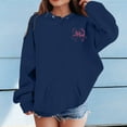 thumbnail image 4 of Tfken Children Girls Tee Size 3-4 Years Bow Print Long Sleeve T-Shirts Breathable Cute Crew Neck Dark Blue Tops, 4 of 4