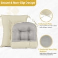 thumbnail image 4 of Millsilo Outdoor Rocking Chair Cushion Set 38" x 17" x 3", Waterproof Patio Chair Cushions with Non-Slip Bottom & 6 Ties, Tufted High Back Seat & Back Cushions, Beige, 4 of 7