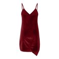 thumbnail image 6 of Elegant Sexy Spaghetti Strap Velvet Cocktail Party Dresses for Women Sleeveless Wrap V Neck Solid Slim Fit Bodycon Dress, 6 of 7
