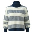 thumbnail image 4 of Vedolay Fall Sweaters for Women 2023 Womens Pullover Sweater 2023 Fall Casual Long Sleeve Turtleneck Loose Tops,Blue S, 4 of 5