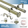 thumbnail image 3 of Urbanest Bouton Manhattan 1" 3/4" Double Drapery Curtain Window Rod Set - 48" to 84", Antique Brass, 3 of 6