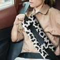 thumbnail image 2 of Cow Print Seat Belt Pillow for Post-Surgery Recovery Cute Farmhouse Design Mastectomy & Chemo Port Cushion, Black & White Cow Pattern (Country Style, Adjustable Straps), 2 of 7