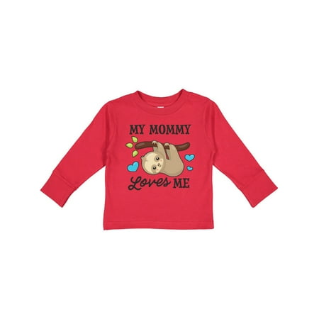 

Inktastic My Mommy Loves Me with Sloth and Hearts Gift Toddler Boy or Toddler Girl Long Sleeve T-Shirt