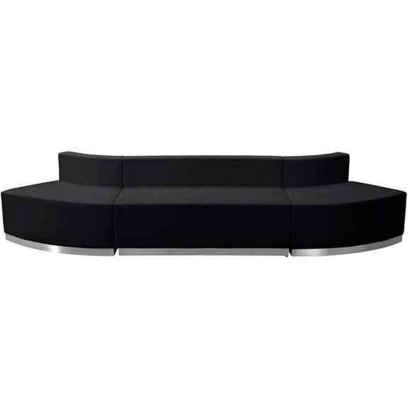 Flash Furniture Hercules Alon 3 Piece Reception Seating in Black