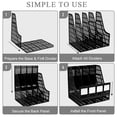 thumbnail image 4 of SAYEEC Black Plastic 4-Compartment Vertical Desk File Organizer, Magazine & Document Storage for Office Home, 4 of 8