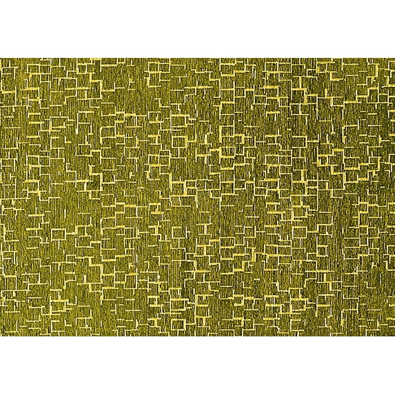 Ahgly Company Machine Washable Indoor Rectangle Oriental Yellow Industrial Area Rugs, 4' x 6'