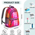 thumbnail image 5 of Pink and Red Checkered Pattern Backpack for School, Cute School Bag with Adjustable Shoulder Straps and Padded Back, 16.9"x12.6"x5.9", 5 of 5